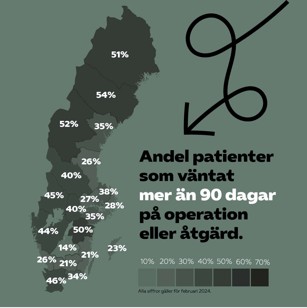 Karta över vårdköerna i Sverige