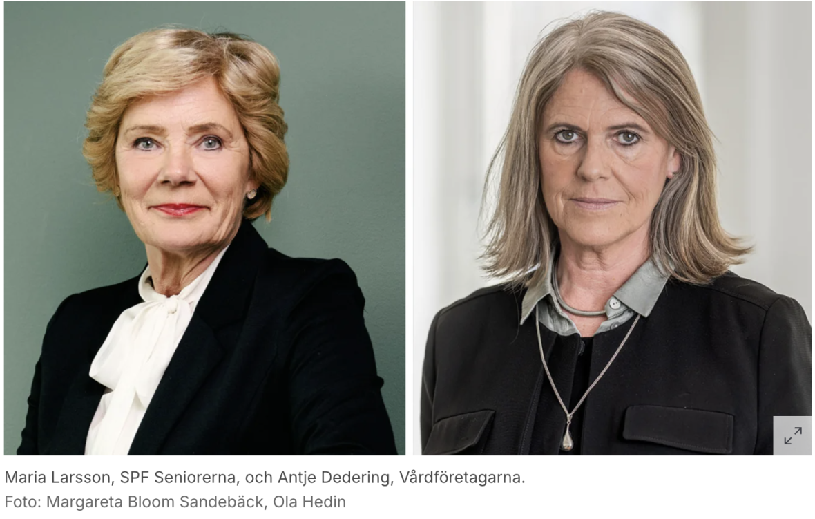 Maria Larsson, SPF Seniorerna och Antje Dedering, Vårdföretagarna